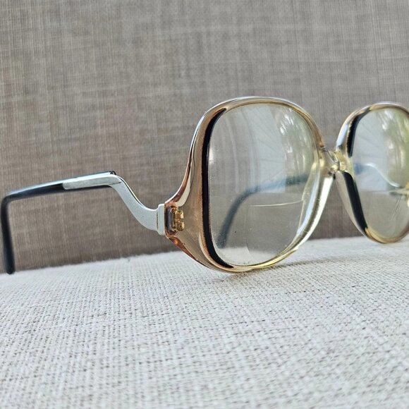 Vintage Women Eyeglasses Frame Eyewear Tan/Black Tone Glasses Frame only - Picture 3 of 10